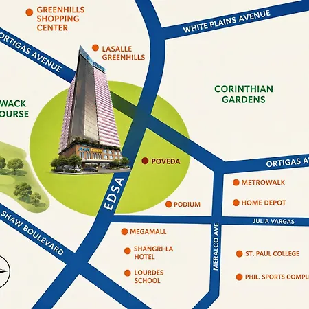 Fernly Turf At Edsa Ortigas Cbd Private Condo - Ama Tower Residences Wifi, Pool & Gym
